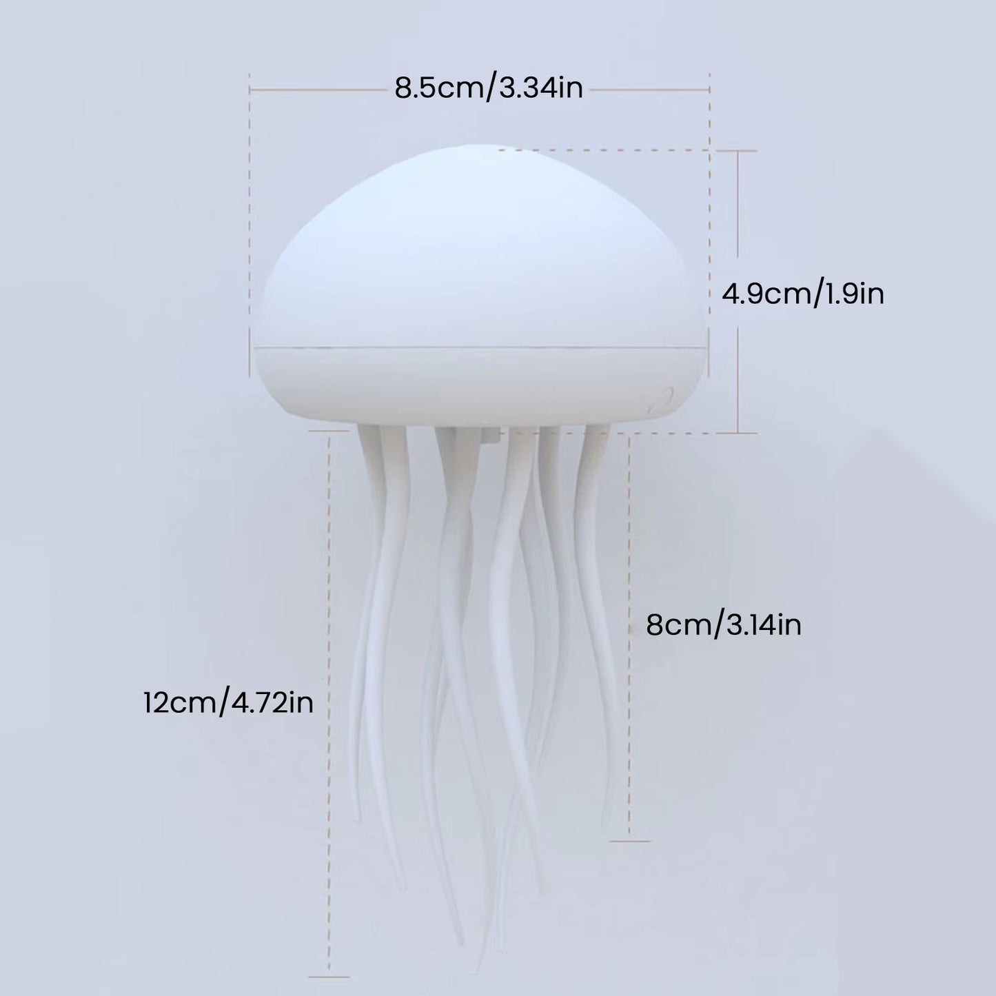 Jellyfish Atmosphere Light with Warm Glow and Full-Color Gradient, Featuring Two Modes and Automatic Tentacle Rotation