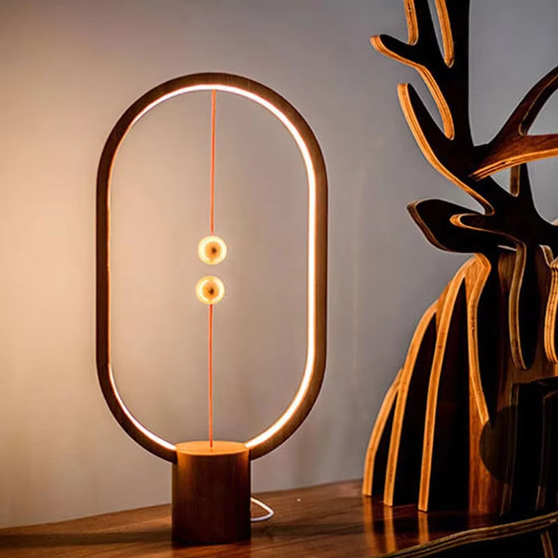 LED Mini Balance Table Lamp - USB Rechargeable Decorative Night Light for Bedroom