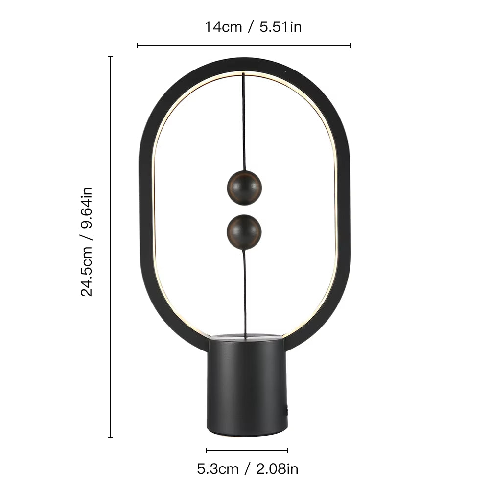 LED Mini Balance Table Lamp - USB Rechargeable Decorative Night Light for Bedroom