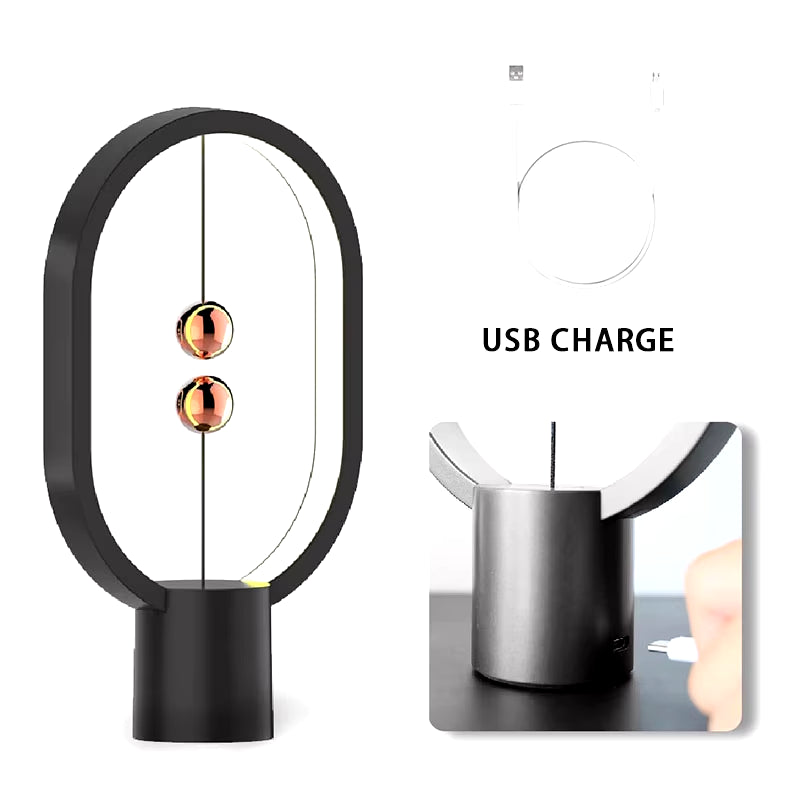 LED Mini Balance Table Lamp - USB Rechargeable Decorative Night Light for Bedroom