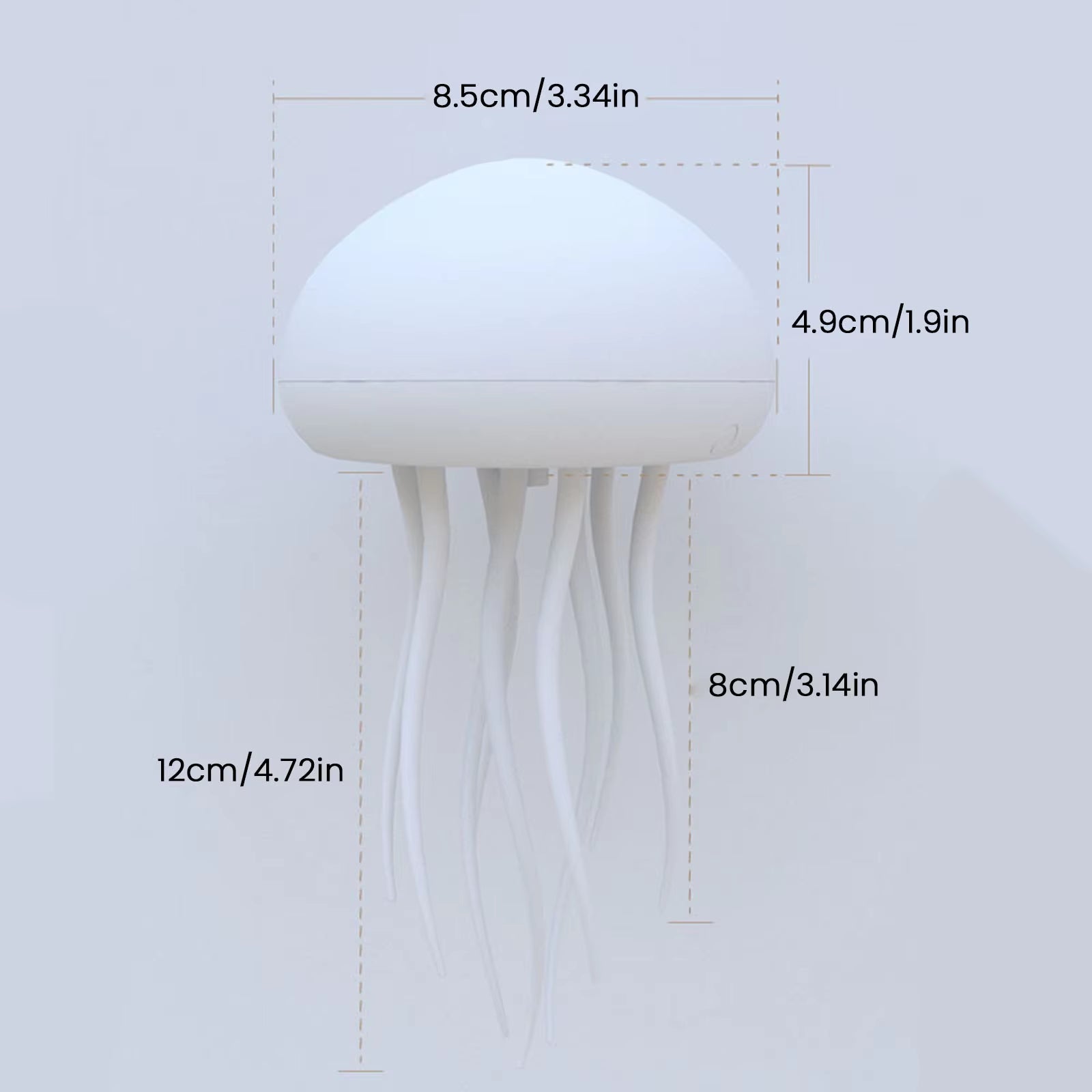 Jellyfish Atmosphere Light with Warm Glow and Full-Color Gradient, Featuring Two Modes and Automatic Tentacle Rotation