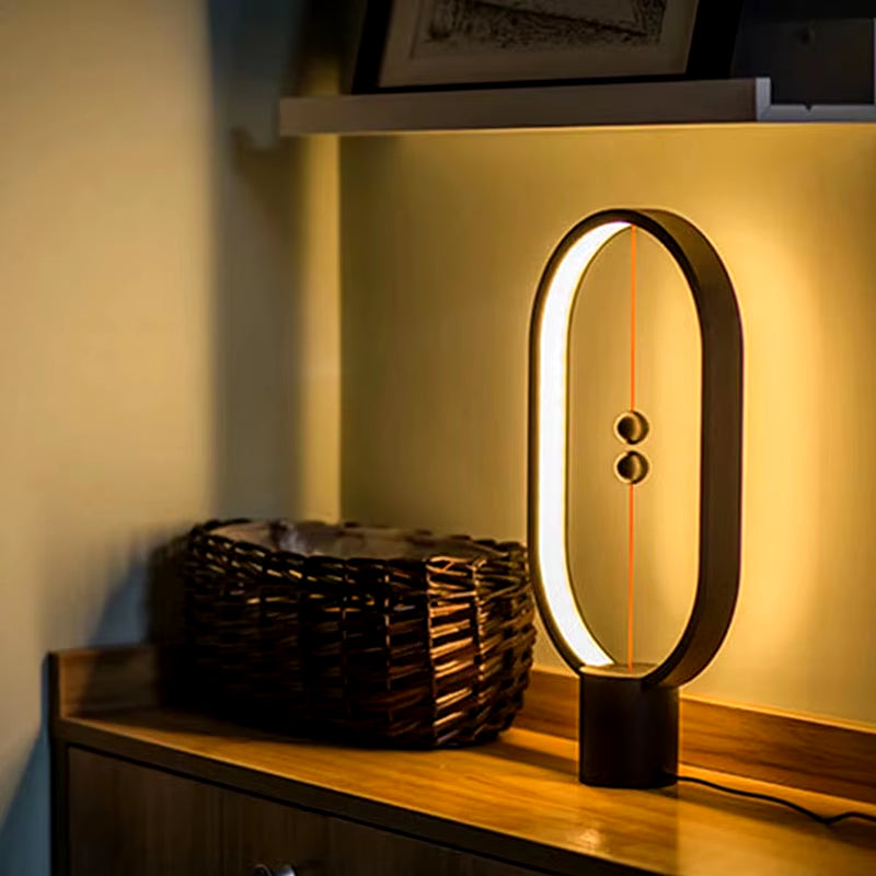 LED Mini Balance Table Lamp - USB Rechargeable Decorative Night Light for Bedroom